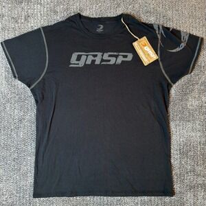 Gasp Tee Washed Black XXL Distressed Logo Bodybuilding Gym Shirt 220882 NWT Men